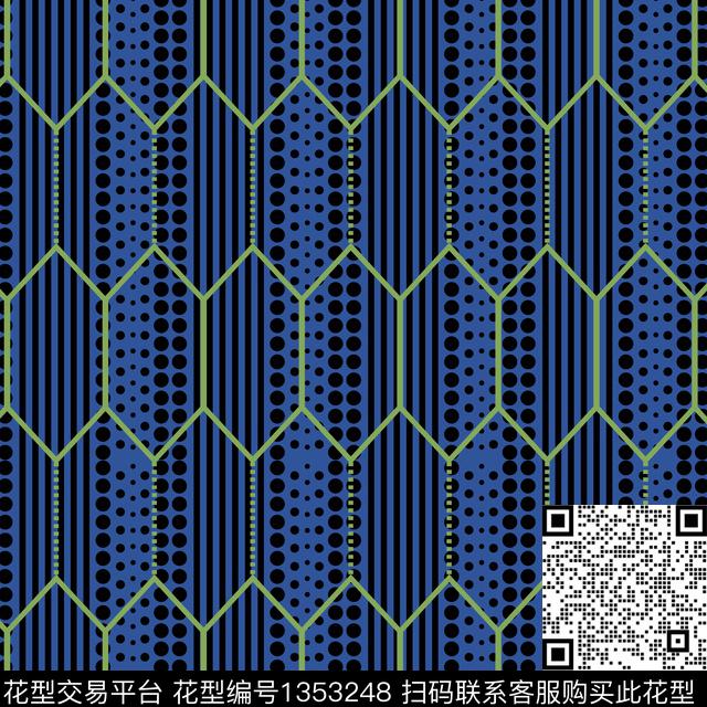 六边形休闲趣味传统印花华亿平台下载（图片编号: 1353248） - 瓦栏（Walan）