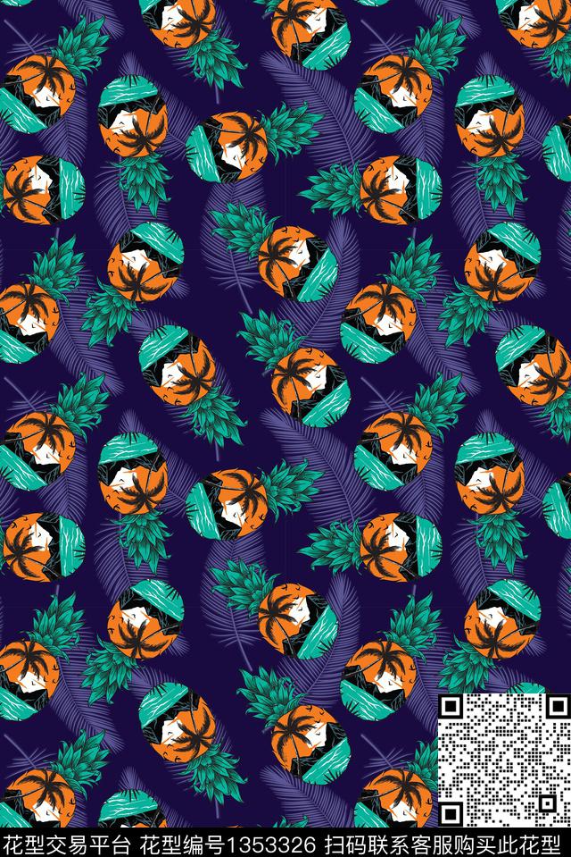 油画华亿平台大牌风热带华亿平台数码印花华亿平台下载（图片编号: 1353326） - 瓦栏（Walan）