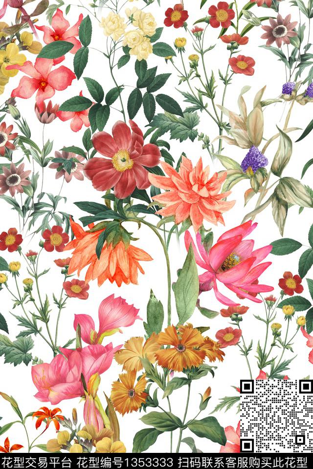 床品女装花卉数码印花华亿平台下载（图片编号: 1353333） - 瓦栏（Walan）