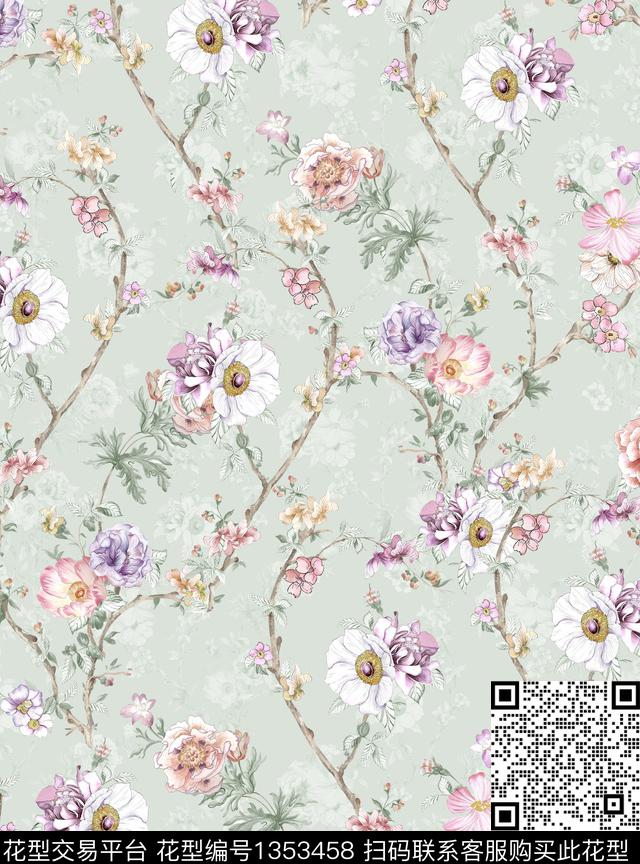 小清新小碎花数码印花华亿平台下载（图片编号: 1353458） - 瓦栏（Walan）