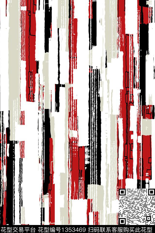 几何线条大牌风数码印花华亿平台下载（图片编号: 1353469） - 瓦栏（Walan）