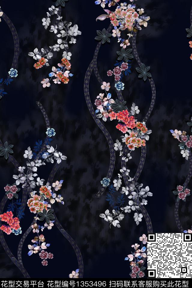 香云纱抽象中国风数码印花华亿平台下载（图片编号: 1353496） - 瓦栏（Walan）