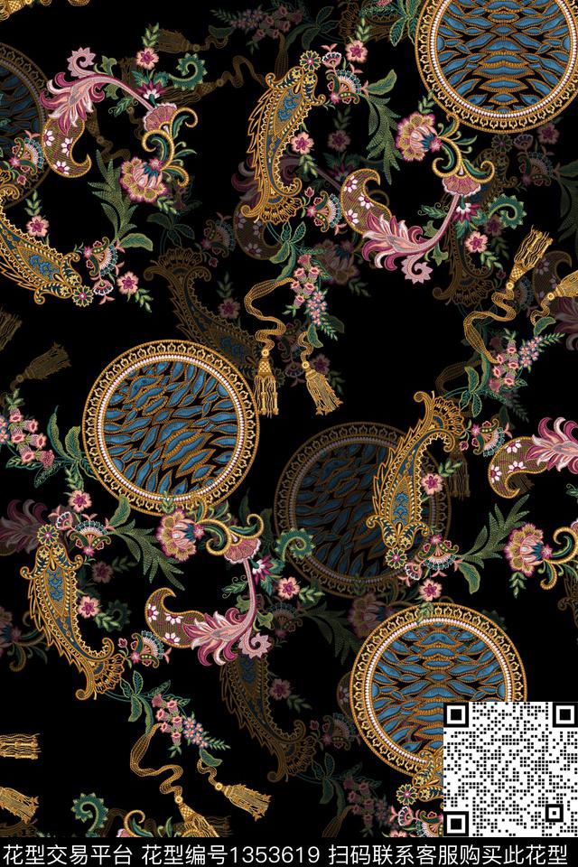 时尚真丝绣花华亿平台数码印花华亿平台下载（图片编号: 1353619） - 瓦栏（Walan）