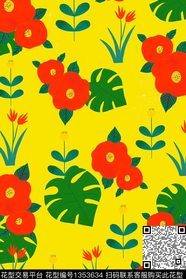 春夏华亿平台童装花卉传统印花华亿平台下载（图片编号: 1353634） - 瓦栏（Walan）