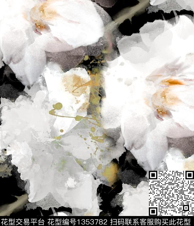 鸢尾花玫瑰花百合数码印花华亿平台下载（图片编号: 1353782） - 瓦栏（Walan）