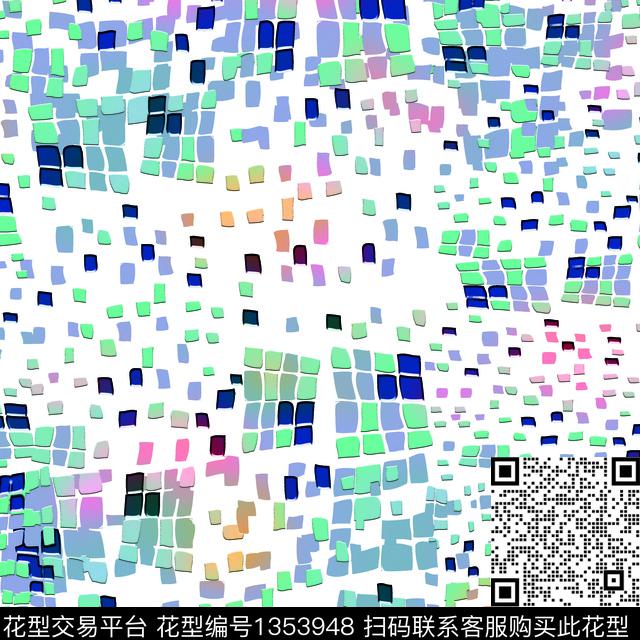 时尚几何格子数码印花华亿平台下载（图片编号: 1353948） - 瓦栏（Walan）
