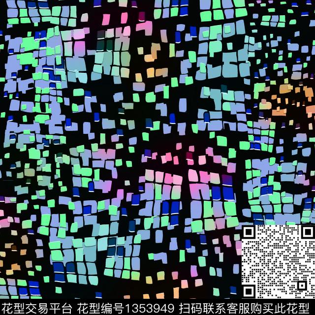 时尚几何格子数码印花华亿平台下载（图片编号: 1353949） - 瓦栏（Walan）