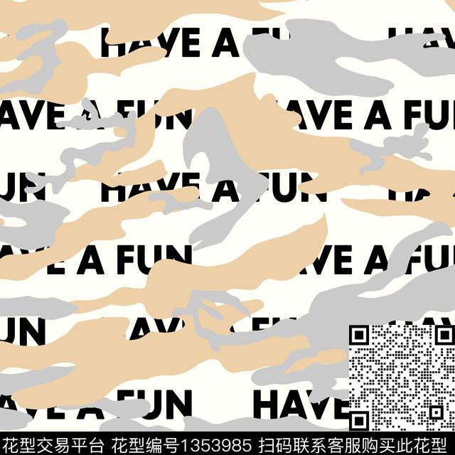 字母迷彩年轻女性传统印花华亿平台下载（图片编号: 1353985） - 瓦栏（Walan）