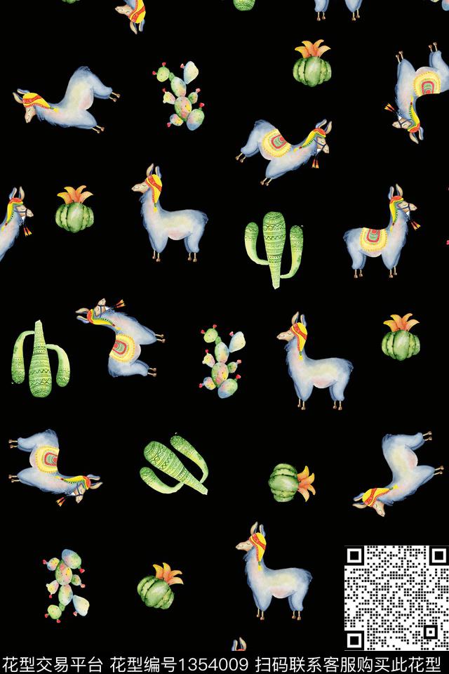 童装仙人掌植物数码印花华亿平台下载（图片编号: 1354009） - 瓦栏（Walan）