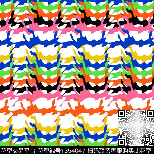 几何炫彩撞色传统印花华亿平台下载（图片编号: 1354047） - 瓦栏（Walan）
