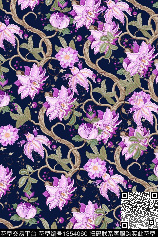 花卉花瓣大牌风数码印花华亿平台下载（图片编号: 1354060） - 瓦栏（Walan）