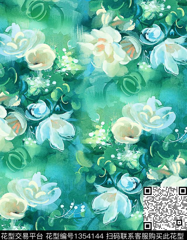 鸟小雏菊大牌风数码印花华亿平台下载（图片编号: 1354144） - 瓦栏（Walan）