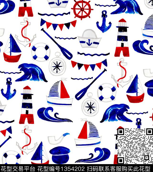 大牌风船锚航海风数码印花华亿平台下载（图片编号: 1354202） - 瓦栏（Walan）