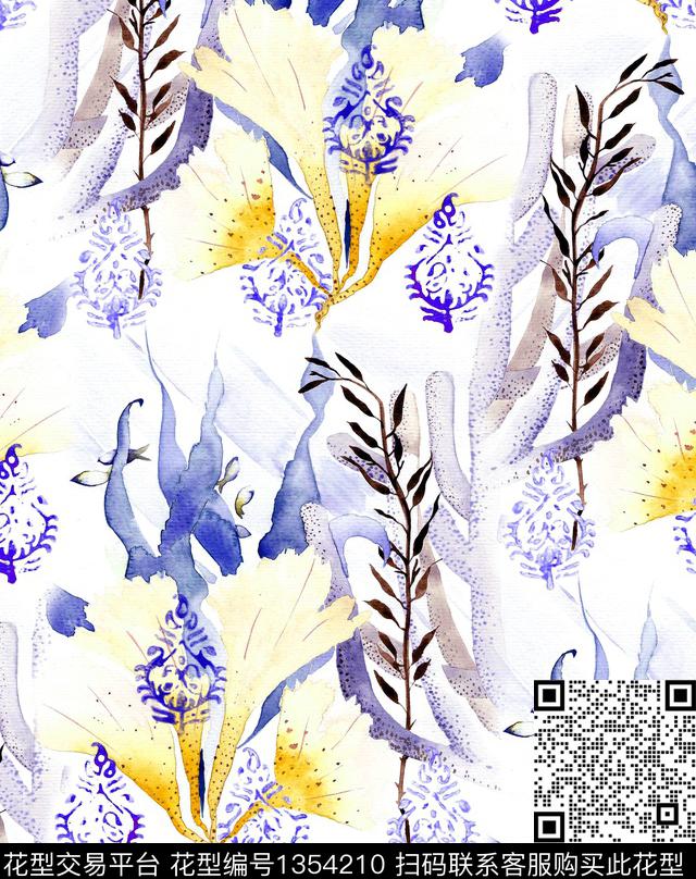 珊瑚海洋海草数码印花华亿平台下载（图片编号: 1354210） - 瓦栏（Walan）