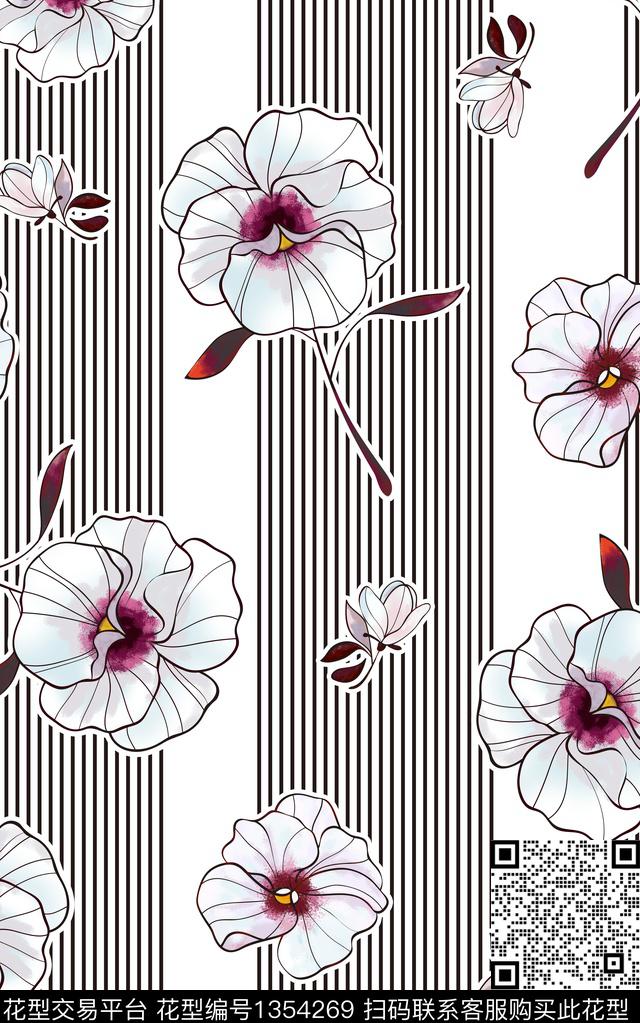 复古花卉潮牌数码印花华亿平台下载（图片编号: 1354269） - 瓦栏（Walan）