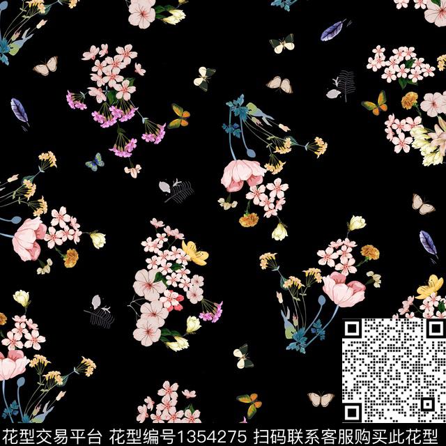 彩底花卉油画华亿平台大牌风数码印花华亿平台下载（图片编号: 1354275） - 瓦栏（Walan）