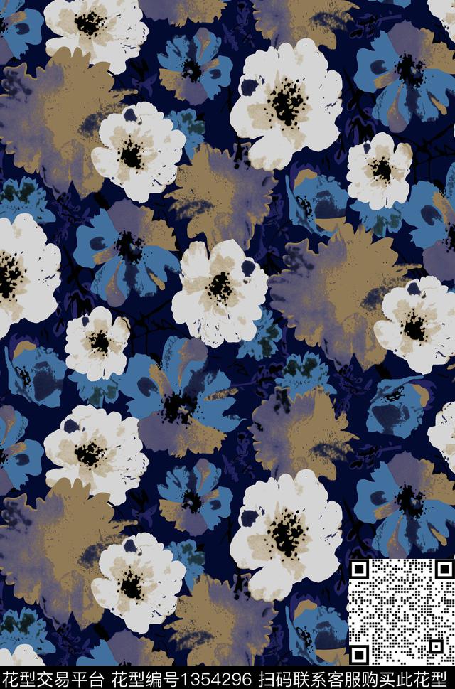 简约趋势华亿平台花卉传统印花华亿平台下载（图片编号: 1354296） - 瓦栏（Walan）
