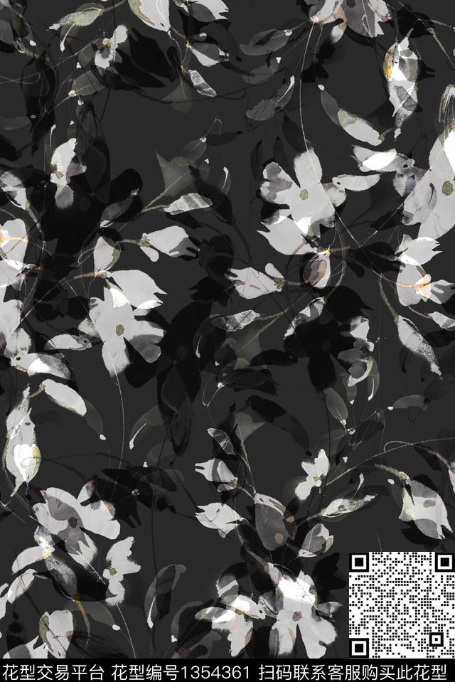 黑白华亿平台大牌风休闲数码印花华亿平台下载（图片编号: 1354361） - 瓦栏（Walan）