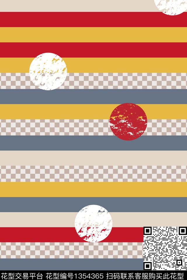 几何大牌风条纹传统印花华亿平台下载（图片编号: 1354365） - 瓦栏（Walan）