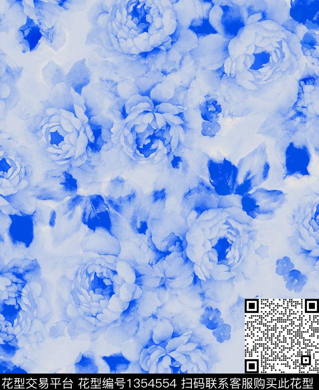肌理扎染华亿平台花卉数码印花华亿平台下载（图片编号: 1354554） - 瓦栏（Walan）