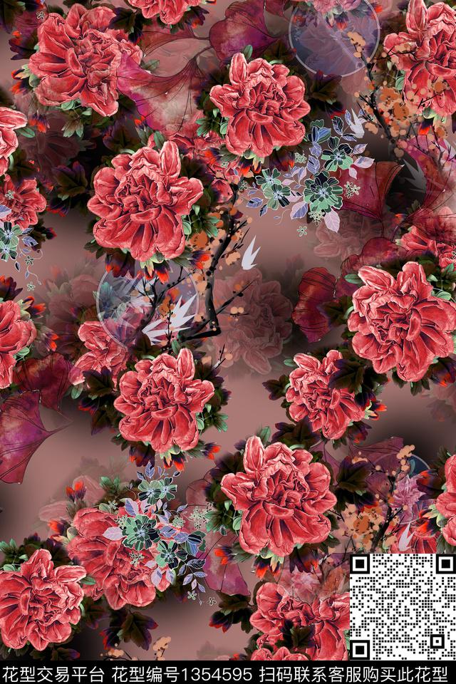 连衣裙女装香云纱数码印花华亿平台下载（图片编号: 1354595） - 瓦栏（Walan）