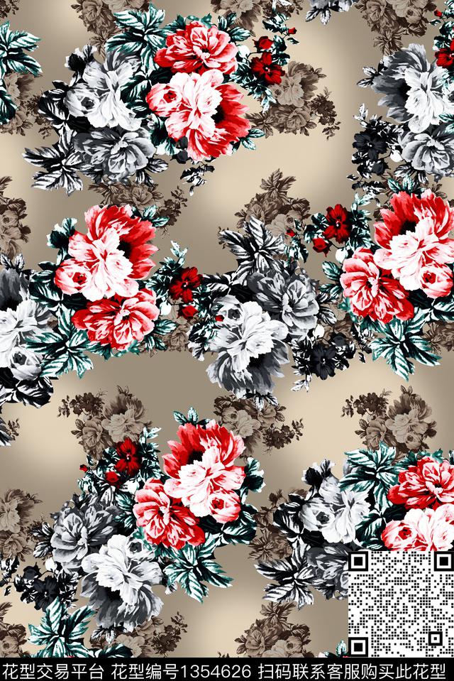 女装花卉香云纱数码印花华亿平台下载（图片编号: 1354626） - 瓦栏（Walan）