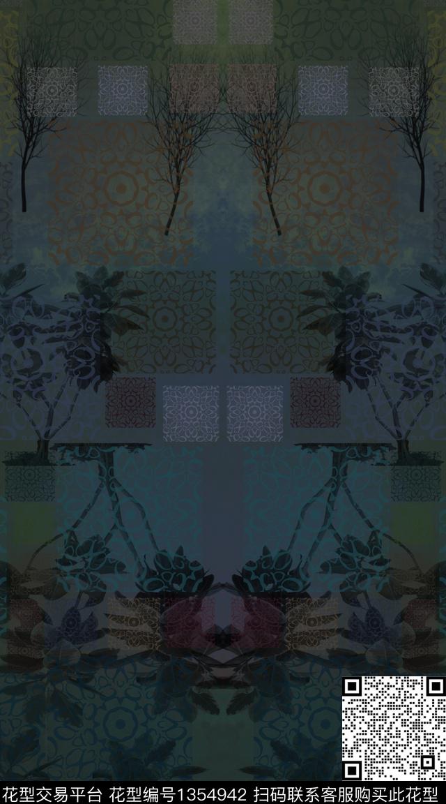 花卉双边定位花波西米亚传统印花华亿平台下载（图片编号: 1354942） - 瓦栏（Walan）