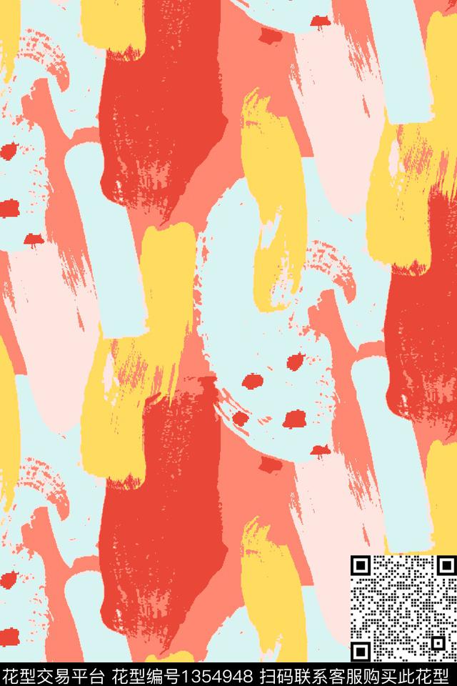 炫彩肌理笔触传统印花华亿平台下载（图片编号: 1354948） - 瓦栏（Walan）