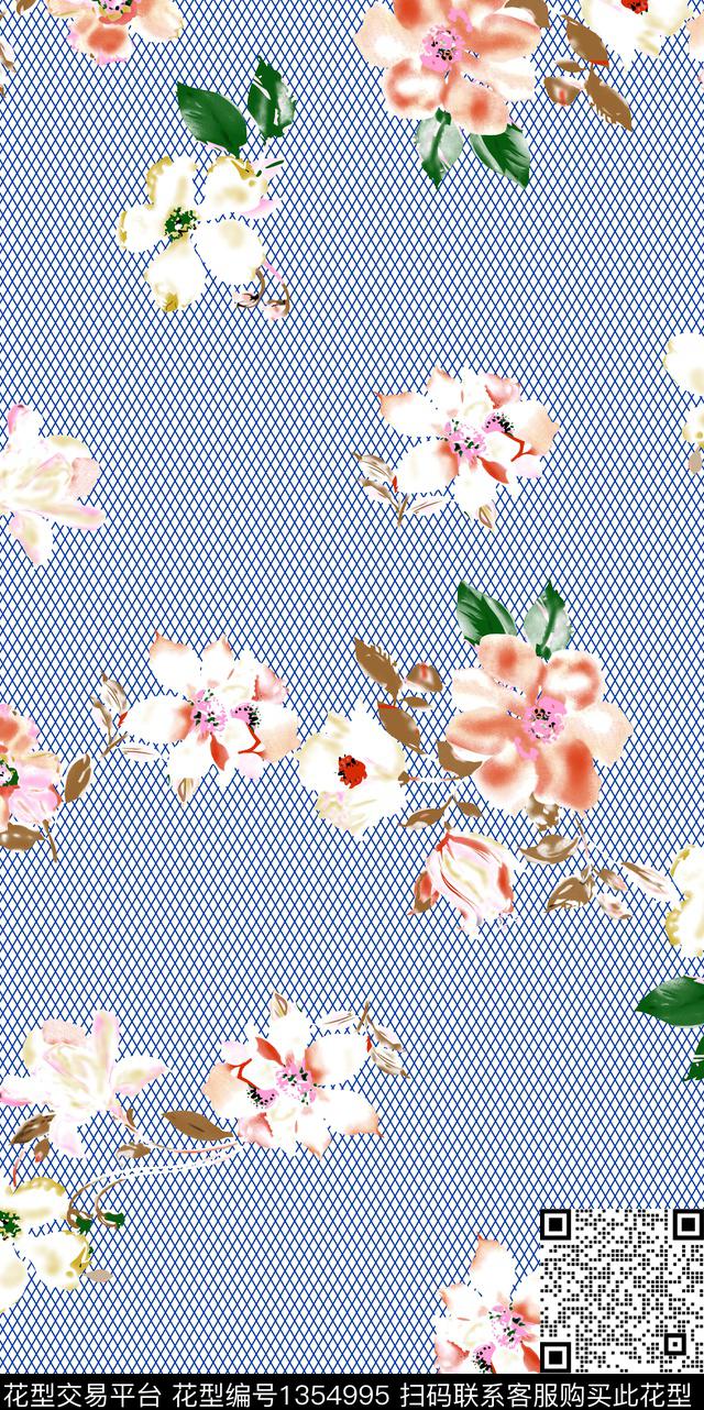 几何菱形旗袍裙子华亿平台传统印花华亿平台下载（图片编号: 1354995） - 瓦栏（Walan）