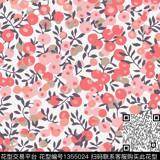 提花华亿平台鲜花插画传统印花华亿平台下载（图片编号: 1355024） - 瓦栏（Walan）