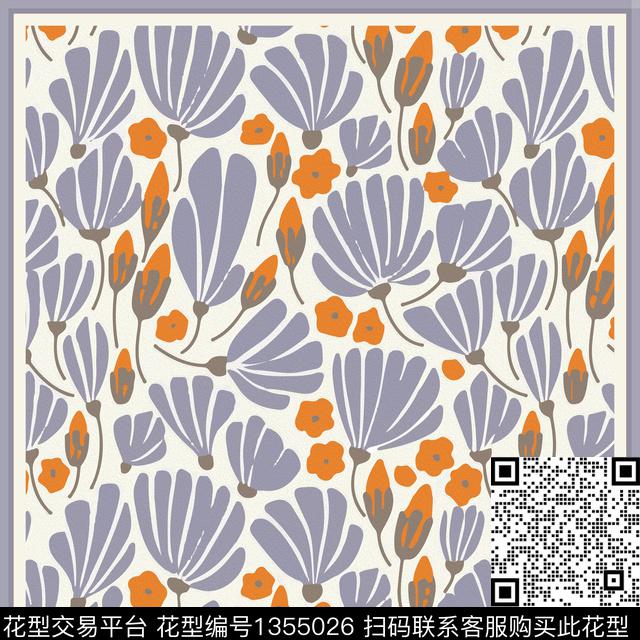 提花华亿平台鲜花插画传统印花华亿平台下载（图片编号: 1355026） - 瓦栏（Walan）