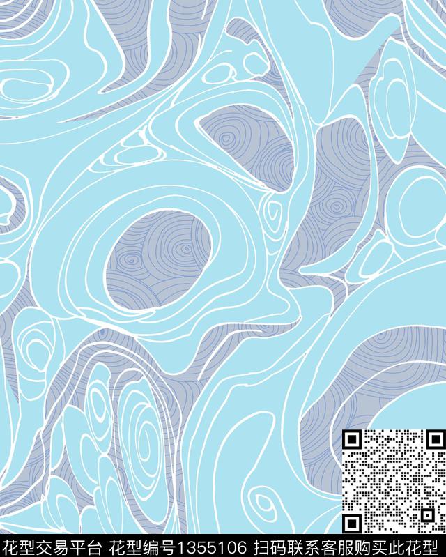 几何花卉抽象花卉花卉传统印花华亿平台下载（图片编号: 1355106） - 瓦栏（Walan）