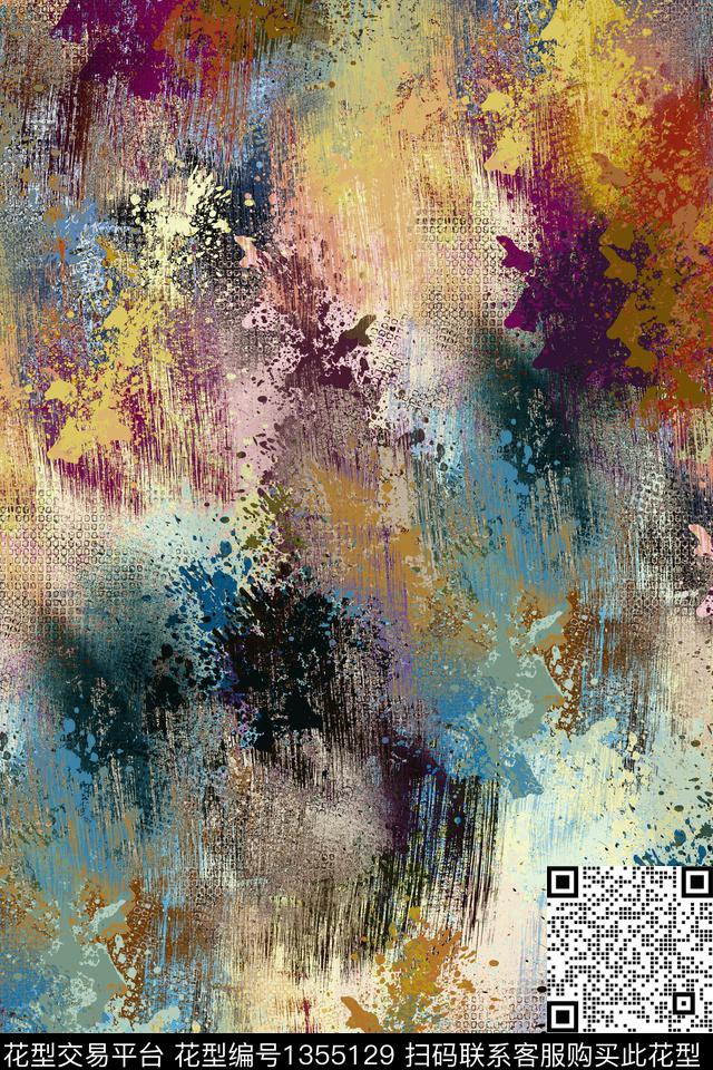 抽象男装家居服户外数码印花华亿平台下载（图片编号: 1355129） - 瓦栏（Walan）