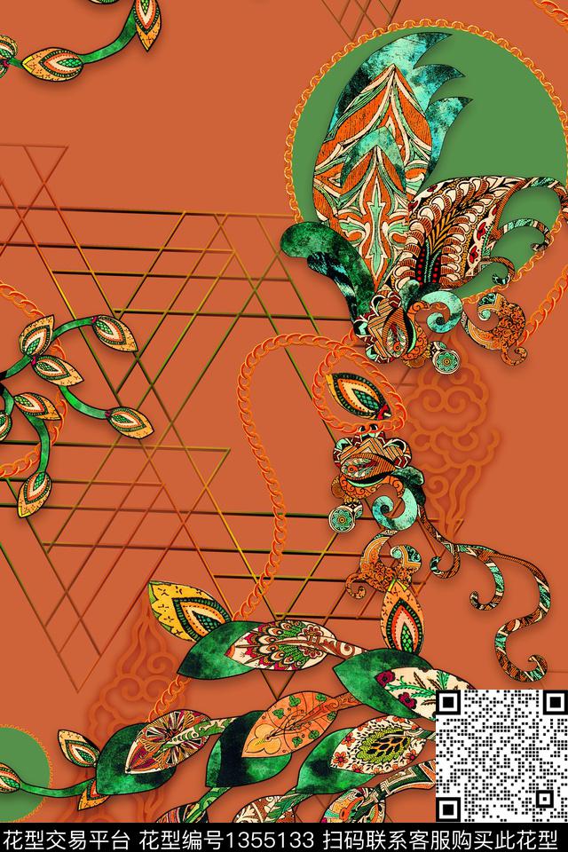 香云纱真丝中老年数码印花华亿平台下载（图片编号: 1355133） - 瓦栏（Walan）