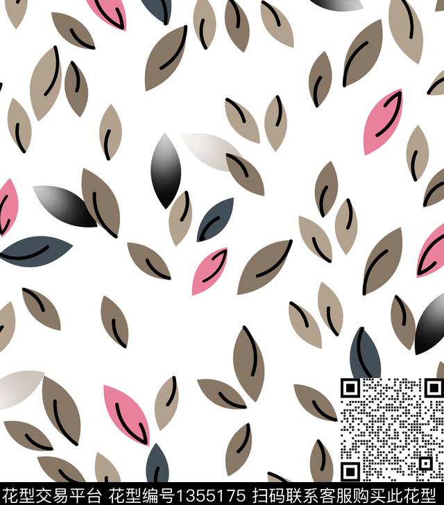 绿植树叶休闲小碎花传统印花华亿平台下载（图片编号: 1355175） - 瓦栏（Walan）