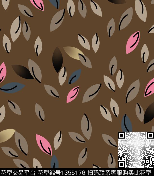 绿植树叶休闲小碎花传统印花华亿平台下载（图片编号: 1355176） - 瓦栏（Walan）