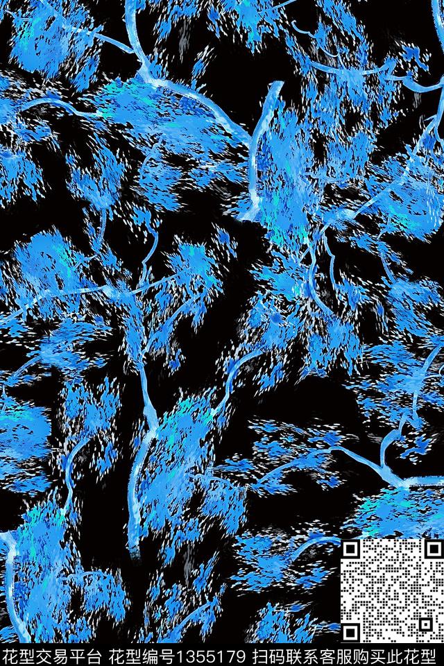 艺术风景抽象叶子春夏男装数码印花华亿平台下载（图片编号: 1355179） - 瓦栏（Walan）
