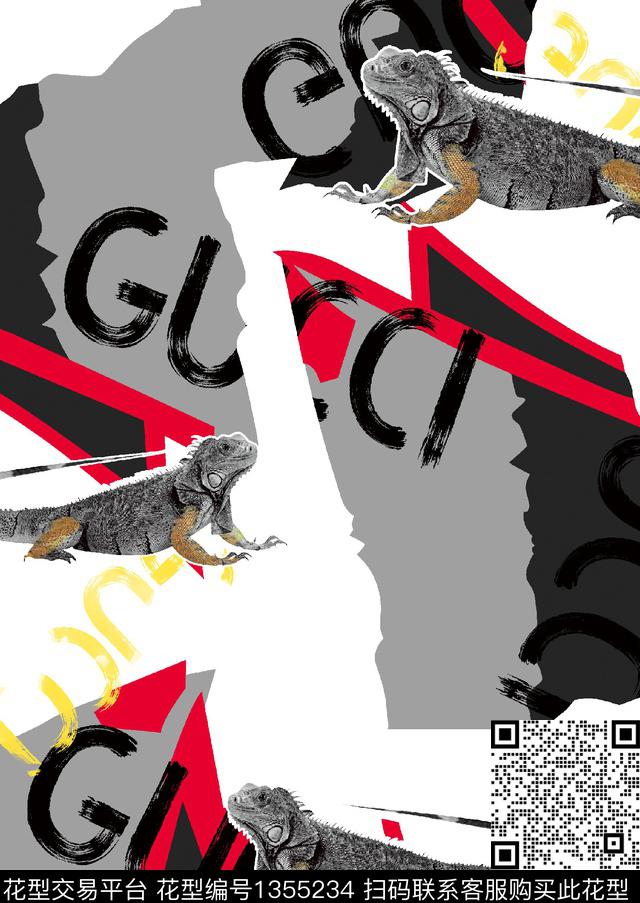 几何男装满版花老虎数码印花华亿平台下载（图片编号: 1355234） - 瓦栏（Walan）