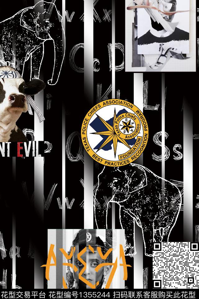 几何男装满版花老虎数码印花华亿平台下载（图片编号: 1355244） - 瓦栏（Walan）