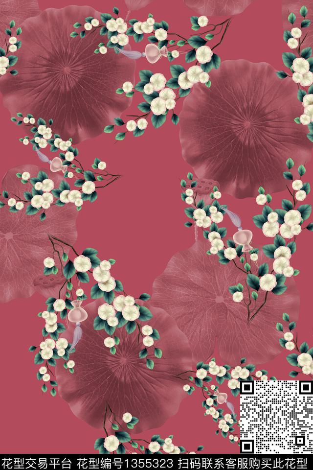 连衣裙女装中国风数码印花华亿平台下载（图片编号: 1355323） - 瓦栏（Walan）