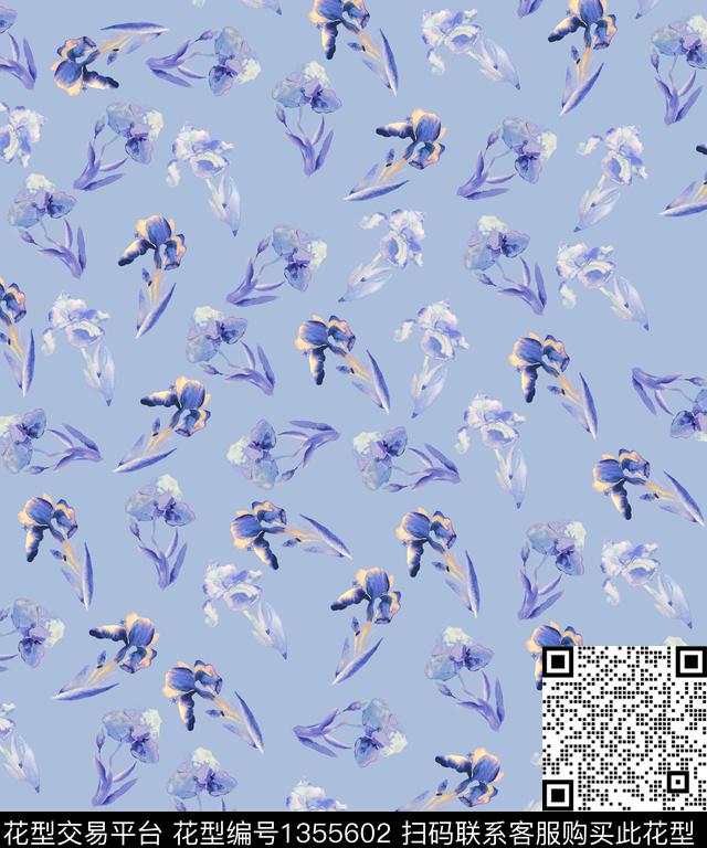 花卉大牌风植物数码印花华亿平台下载（图片编号: 1355602） - 瓦栏（Walan）