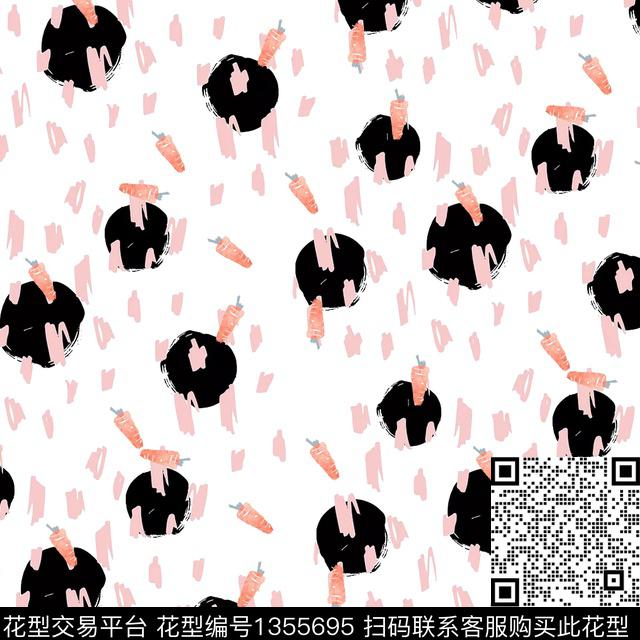 几何胡萝卜大牌风数码印花华亿平台下载（图片编号: 1355695） - 瓦栏（Walan）