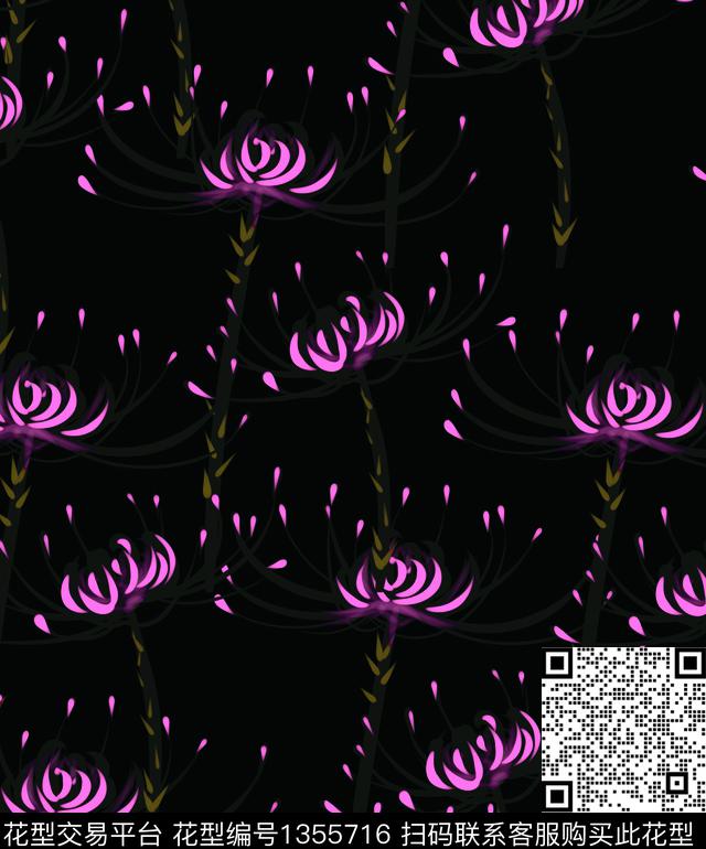 数码华亿平台花卉大牌风数码印花华亿平台下载（图片编号: 1355716） - 瓦栏（Walan）