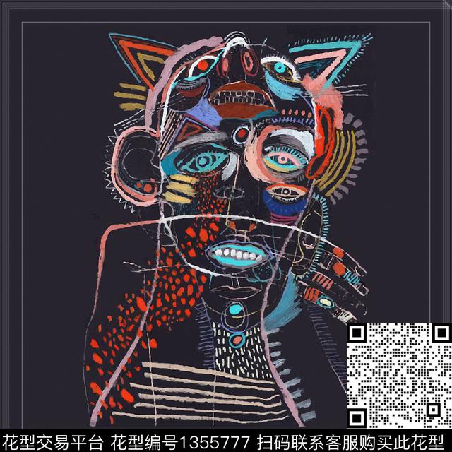 万圣节时尚眼睛数码印花华亿平台下载（图片编号: 1355777） - 瓦栏（Walan）