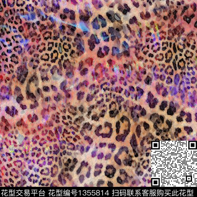 时尚豹纹大牌风数码印花华亿平台下载（图片编号: 1355814） - 瓦栏（Walan）