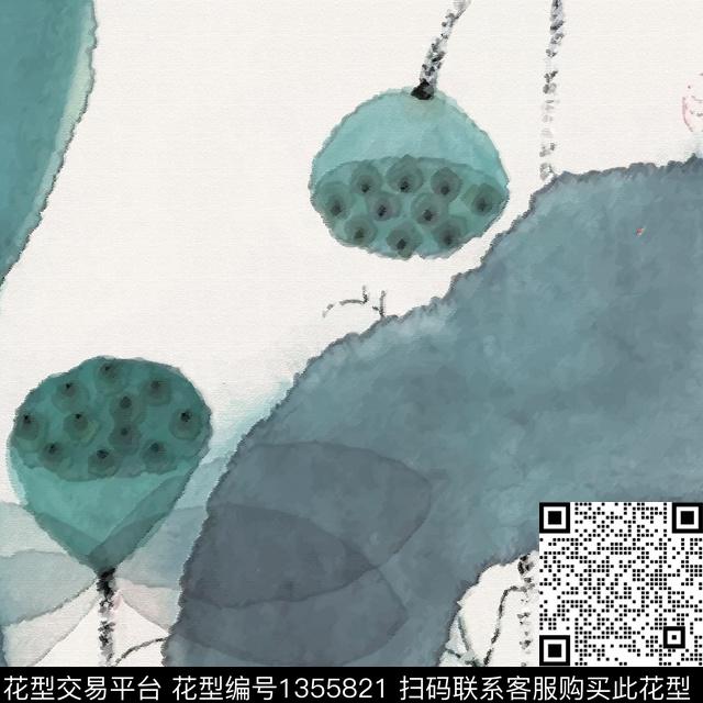 大牌风植物朦胧花卉数码印花华亿平台下载（图片编号: 1355821） - 瓦栏（Walan）