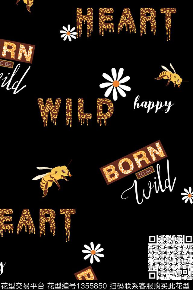 字母蜜蜂男装传统印花华亿平台下载（图片编号: 1355850） - 瓦栏（Walan）