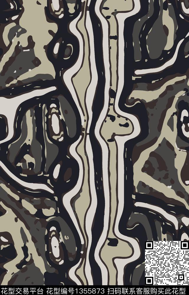 几何花卉抽象花卉花卉传统印花华亿平台下载（图片编号: 1355873） - 瓦栏（Walan）