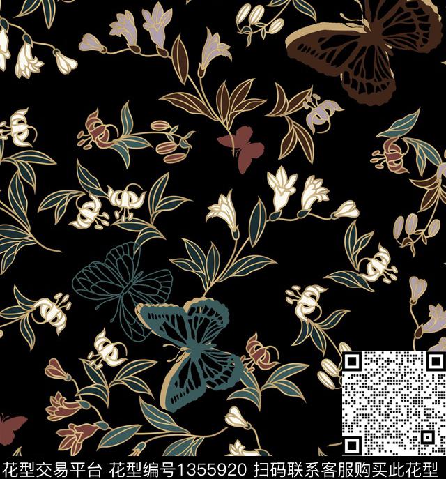 复古花卉休闲传统印花华亿平台下载（图片编号: 1355920） - 瓦栏（Walan）