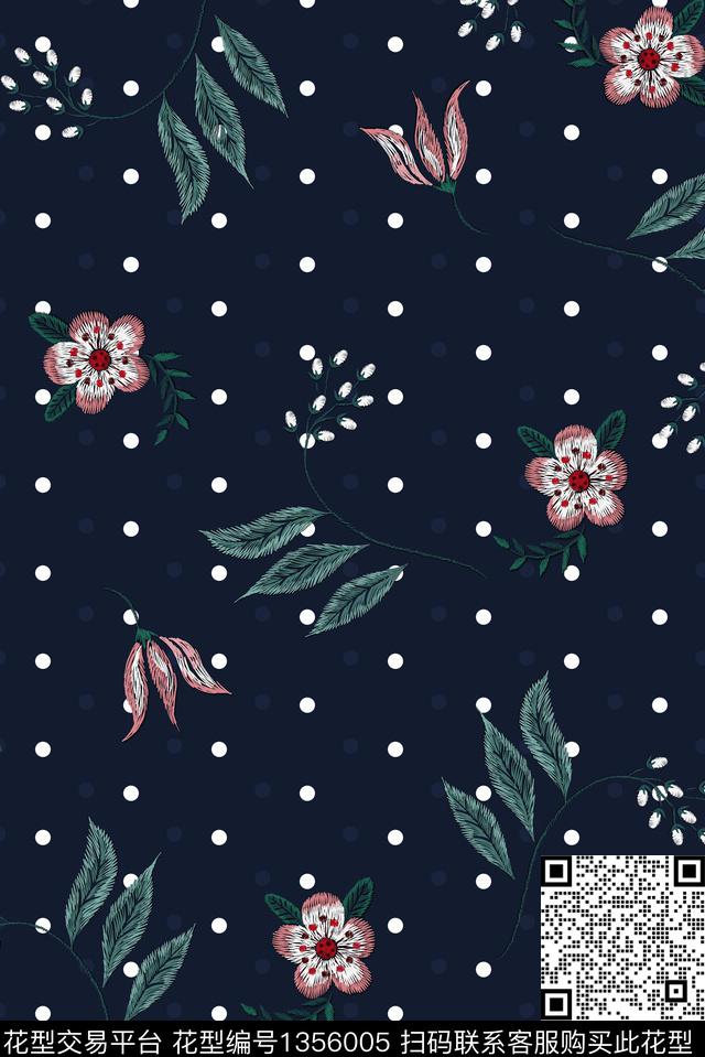 花卉小碎花波点数码印花华亿平台下载（图片编号: 1356005） - 瓦栏（Walan）